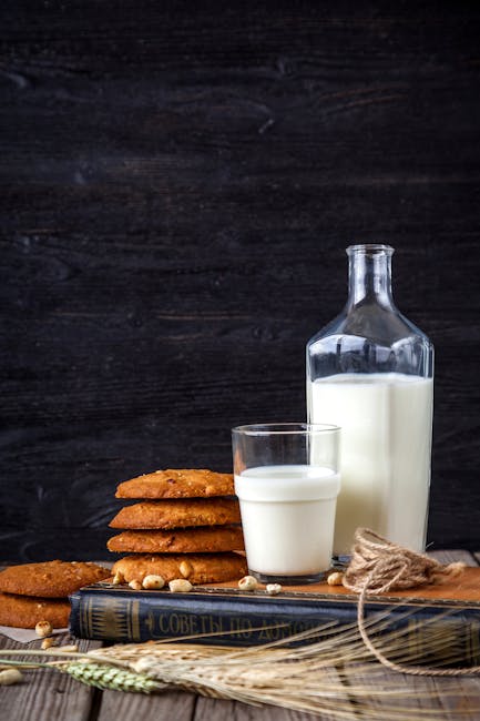 Milk Bottle Beside Cookies